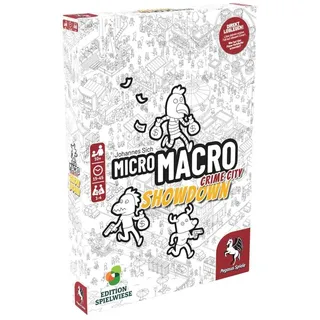 HUCH! EDITION SPIELWIESE, MicroMacro: Crime City – Showdown, Kriminalfälle lösen, Detektivspiel, spannendes Wimmelbild-Abenteuer, Für 1-4 Personen ab 10 Jahren