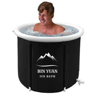 Aufblasbare Faltbare Badewanne für Erwachsene - 80x80 cm Mobiles Eisbad - Blau