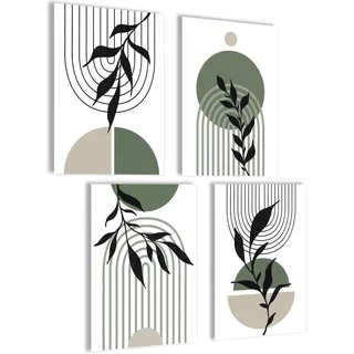 Boho Bilder Set - Abstrakte und ästhetische Poster für Wanddekoration - Vintage & Yoga Stil für Wohnzimmer