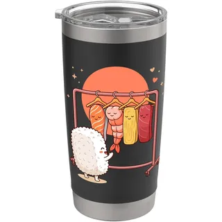 Funny Sushi Rice Character Shopping for Neta Outfits Cute Doppelwandiger Edelstahl-Thermobecher