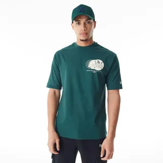 New Era Unisex Baseball Oversized Los Angeles Dodgers Dark Green Off Whitete T-Shirt, Dark Green, M EU