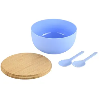 KESPER Salatschüssel-Set Blau/Braun 24 cm