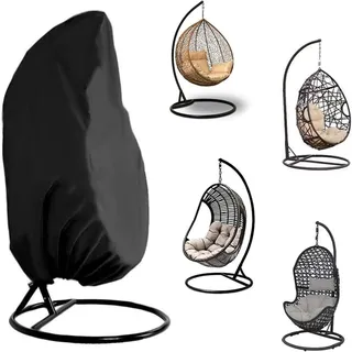 Hängesessel Abdeckung Outdoor Wasserdicht, Abdeckplane hängesessel schutzhülle Abdeckhauben ,210D Oxford-Stoff Abdeckplane, für Hängestuhl, Swing Chair, Egg Chair (190 x 115 cm,Schwarz)