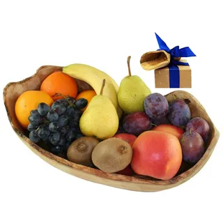 Olivenholz-erleben Obstschale aus Massivholz, Jede Schale ist ein Unikat mit einzigartiger und natürlicher Maserung,