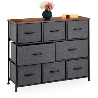 Relaxdays Kommode Industrial 78,5 x 100 x 30 cm Grau/Braun