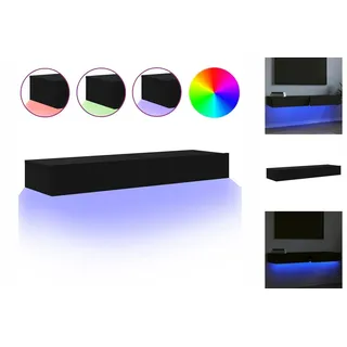 vidaXL TV-Schränke mit LED-Leuchten 2 Stk. Schwarz 60x35x15,5 cm