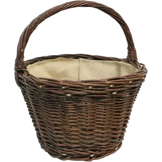 Weidenkorb Aufbewahrungskorb Naturkorb mit Jute Ø 40 × h 27 cm handgeflochten