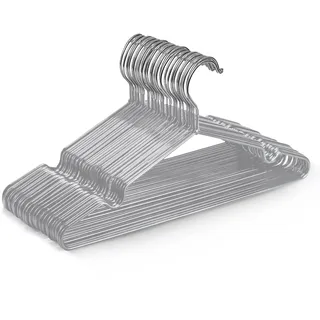 KEPLIN Premium Metall Kleiderbügel - 20er Pack, gummibeschichtet, platzsparend, sorgt für Ordnung, strapazierfähige Bügel für Kleiderschränke, Garderobenständer und Kleiderstangen (Grau)