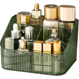 Ibenzoa® Kosmetik-Organizer - Geräumige Aufbewahrung für Kosmetik & Hautpflege, multifunktional mit Fächern für Tuben, Tiegel und Flaschen - Grün