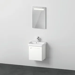 Duravit No.1 Möbelset 500, inklusive Waschtisch, Waschtischunterbau mit Anschlag rechts, Spiegel, N10151R18180000, Farbe: Weiß Matt Dekor