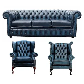 Sofagarnitur Chesterfield Design Set Polster Couch Garnituren Ohrensessel #454