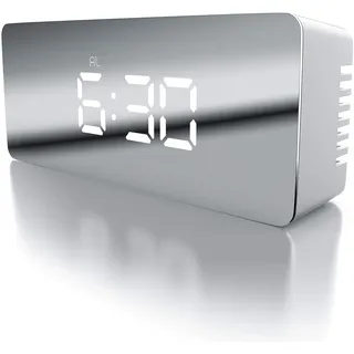 CSL - LED Wecker digital inkl. Temperaturanzeige - Reisewecker Alarmwecker - Innen-Temperaturanzeige - Schlummerfunktion - 12-24-h-Format - Nachtmodus - 2X Helligkeitsstufen - weiß