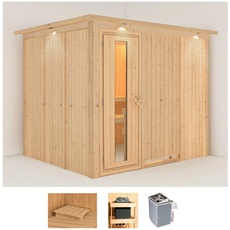 Bild von Sauna »Gitte«, (Set), 9-kW-Ofen mit integrierter Steuerung beige