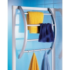 Bild Handtuchhalter, Kunststoff/Aluminium, Befestigung ohne Bohren - einfach einhängen, silberfarben