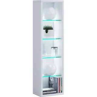 Mid.you Regal , Weiß , Holzwerkstoff , 4 Fächer , 21x77x14 cm , Wohnzimmer, Regale, Bücherregale