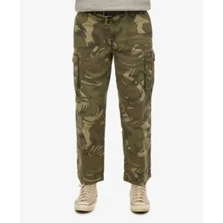 Superdry für Herren. M7011389A Parachute Light Cargo-Hose grün (32/32), Lässig, Camouflage, Baumwolle