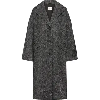 Wintermantel ICHI "Jacke IHEMMALU", Damen, Gr. 36, schwarz (schwarz herringbone structure), Obermaterial: 88% Polyester PES. 12% Wolle mw., Mäntel Wintermantel