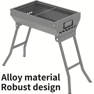 BBQ Grill - Holzkohlegrill - Edelstahl - Tragbar - Klappbar - Ohne Montage - Mit Griff - Für Camping und Outdoor