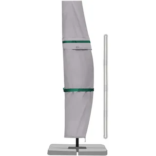 Sekey Ampelschirm / Sonnenschirm Schutzhülle mit Stab, Abdeckhauben für Gartenschirm mit Belüftungsöffnungen, Abdeckung für Kurbelschirm / Balkonschirm, 100% Polyester, wasserdicht, Hellgrau