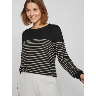 Vila Rundhalspullover »stilvoller Feinstrickpullover VIABELLA OPEN O-NECK L/S KNIT TOP - NOOS«, aus pflegeleichtem Strick mit Viskoseanteil, schwarz