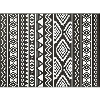 vidaXL Outdoor-Teppich ARAKIL Schwarz und Weiß 400 x 300 cm - Schwarz