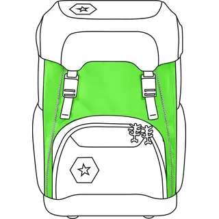 Step By Step Schulranzen-Zubehör Giant LED Neon Pull-Over Green grün - Grün