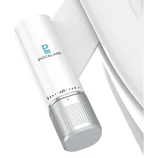 Ultra Slim Bidet Befestigung, Posterior&Feminine Wasch-(einziehbare Doppeldüsen), Nicht-elektrische Bidet Befestigung für Toilettensitz, Einstellbarer Frischwasserdruck, Edelstahl Einlass (Grau)