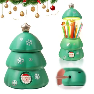 SPERMUOY Weihnachtsdeko büro Schreibtischlampe,schreibtischlampe mit stifthalter Schwanenhals Leselicht USB Wiederaufladbare Dimmbare Nachttischlampe für Lesen Studierenr