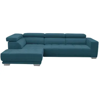 Xora Ecksofa , Blau , Metall , Uni , Ottomane links, L-Form , 301x207 cm , Typenauswahl, Fußauswahl, Stoffauswahl, Sitzqualitäten, seitenverkehrt erhältlich, Bettfunktion erhältlich, Hocker erhältlich, Rücken echt, individuell planbar , Wohnzimmer, Sofas & Couches, Wohnlandschaften, Ecksofas