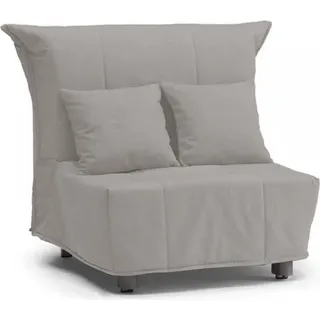 Schlafsofa Alma, Einzelsofa, 100%  Italy, Wohnzimmersessel mit Trolley-Öffnung, aus gepolstertem Stoff, inklusive Kissen, Cm 85x90h85, Grau - Grau