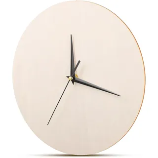 VALICLUD Holzwanduhrentafel wanduhr Basteluhrrohling unvollendete Basteluhr DIY Basteluhr unvollendetes rundes Zifferblatt Blanko-Uhren zum Basteln DIY-Rohling für eine Uhr Beige