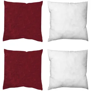 Zierkissen , Bordeaux , Textil , Uni , 50x50 cm , Heimtextilien, Wohntextilien, Kissen, Zierkissen