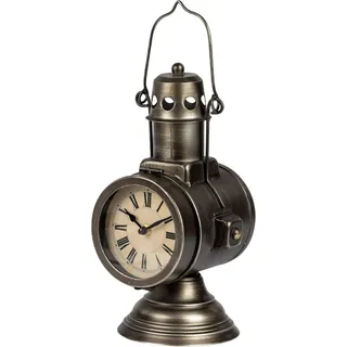 formano Metall Standuhr Vintage im Grubenlampen Design Tischuhr 32 cm Industrial - Bunt