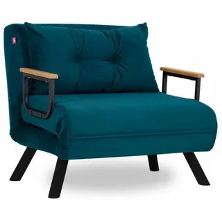 Calicosy Sessel mit Stoffbezug und Metallfüßen, umwandelbar 67/50/41 cm , Grün , 50x41x60 cm , Wohnzimmer, Sofas & Couches, Schlafsofas, Schlafsessel