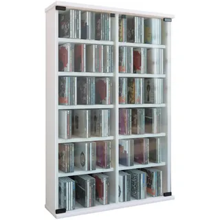 VCM Roma CD-Regal 60 x 18 x 91,5 cm Weiß