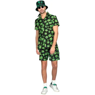 WILBERS & WILBERS 5125 - Festival Set mit Blätter-Print, Hemd und Hose, Party Outfit für Herren, Sommeranzug, Karneval
