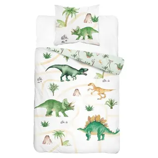 Bettwäsche, Baumwollbettwäsche für Kinder 160x200 5704a Dinosaurier