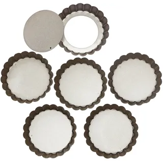 webake Tarteform Mit Hebeboden Klein Ø 10 cm Set von 6 Mini Quicheform Gute Antihaftbeschichtung Pie Form Backform