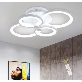 Ganeed Modern Deckenleuchte Dimmbar, Metall Acryl LED Unterputz Deckenleuchten, 56W LED Kronleuchter leuchte für Wohnzimmer Küche Schlafzimmer Esszimmer, mit Fernbedienung