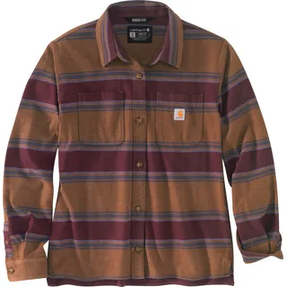 Carhartt Flannel Stripe, Bluse - Dunkelbraun/Braun - S