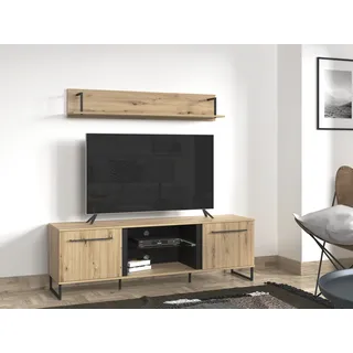 INOSIGN Sardinia TV-Board 170 cm Braun/Beige Glas/Spanplatte