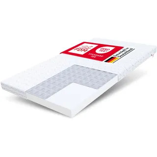 FDM Baby Care Kindermatratze 70 x 140 cm Babymatratze 9 cm Höhe Kinderbettmatratze H2 Härtegrad Polyurethanschaum mit Buchweizenfüllung Babybettmatratze Zweiseitig