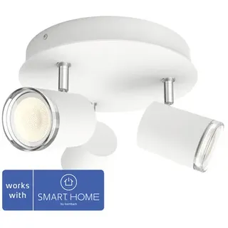 Philips Hue White ambience Adore Badezimmer 3er-Pack Deckenspot weiß + Dimmschalter, Intelligenter Einbaustrahler, Bluetooth/Zigbee, Weiß, LED, Metall, GU10 - Weiß