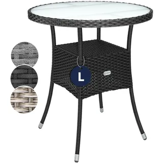 CASARIA Polyrattan Beistelltisch Ø 60 x 74 cm Schwarz