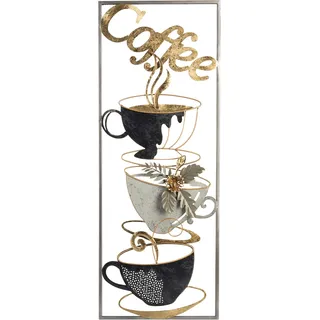 Metallbild BÖNNINGHOFF "KAFFEE 29x74 cm – Deko modern", farbe bild(er): weiß, gold, schwarz, B:29cm H:74cm T:2,54cm, Metall, Bilder, Metallbild