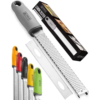 ORBLUE Käsereibe Zitronenreibe Zester Reibe Fein Parmesanreibe Handreibe Rasiermesserscharfe Premium Edelstahl Reibeoberfläche- für Hartkäse - Ingwerreibe