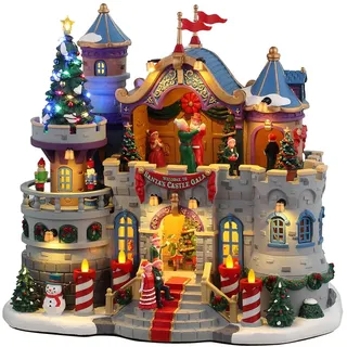 Lemax LED-beleuchtetes Gebäude „Santa's Castle Gala“ aus Harz H24,5 x 27,5 x 17 cm