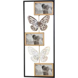 HOFMANN LIVING AND MORE Wanddekoobjekt »Wanddekoration« 3 Bilderrahmen, 2 Schmetterlinge, goldfarben