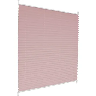 ECD Germany Plissee Klemmfix 55 × 200 cm Rosa – Blickdichtes Faltrollo ohne Bohren, Sonnen- & Sichtschutz für Fenster & Türen, EasyFix Jalousie