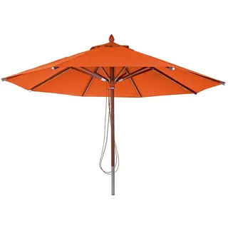 Mendler Gastronomie Holz-Sonnenschirm HWC-C57 Ø 400 cm terrkotta